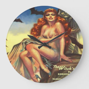 RETRO-PULP-ILLUSTRATION AUS DEN 1930ER JAHREN GROßE WANDUHR