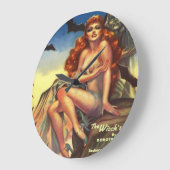 RETRO PULP ILLUSTRATION DER 1930er Jahre Große Wanduhr (Winkel)