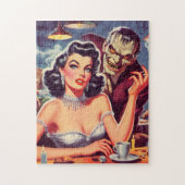 Retro-Pulp-Pinup und Monster Puzzle (Vertikal)