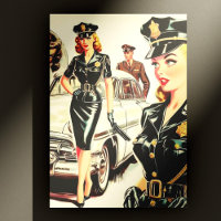 Retro Pulp Polizist Girl