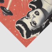 Retro Pulp Ufo Woman Seidenpapier (Ausschnitt)
