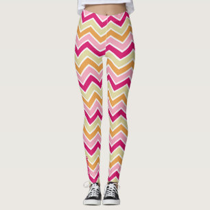 Retro-Puls: Mehrfarbige Zig-Zag-Chevron-Leggings Leggings