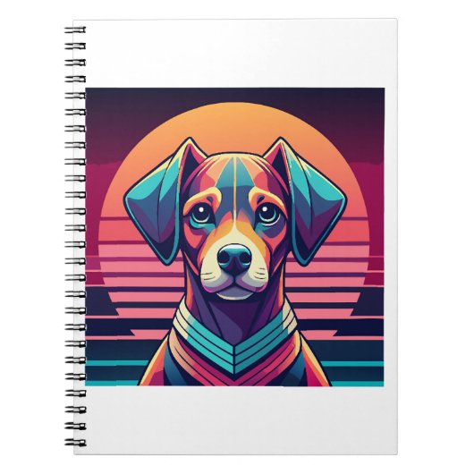 Retro Puls Pup 80er Sunset Vibes Notizblock (Vorderseite)