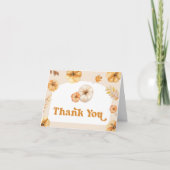 Retro Pumpkin Baby Dusche geklappt Danke Karte (Vorderseite)