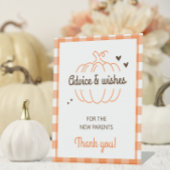 Retro Pumpkin Baby Shower Ratschläge und Wünsche m Sockelschild