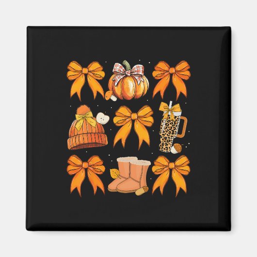 Retro Pumpkin Coquette Bow Herbst Halloween G Magnet (Vorne)