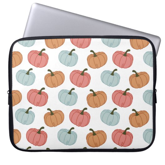 Retro Pumpkin Erntedank Nahtloses Muster Laptopschutzhülle (Vorderseite)