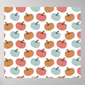 Retro Pumpkin Erntedank Nahtloses Muster Poster (Vorne)