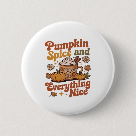 Retro Pumpkin Gewürze alles Nice Classic T-Shir Button (Vorderseite)