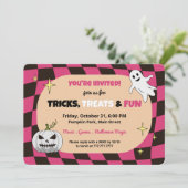 Retro Pumpkin Halloween Kids Party Einladung (Stehend Vorderseite)