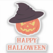 Retro Pumpkin "Happy Halloween Sticker - Vintag (Vorderseite)