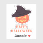 Retro Pumpkin "Happy Halloween Sticker - Vintag (Blatt)