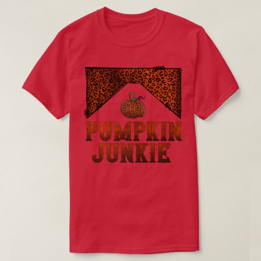 Retro Pumpkin Junkie Hello Fall Vibes Leopard Prin T-Shirt (Design vorne)