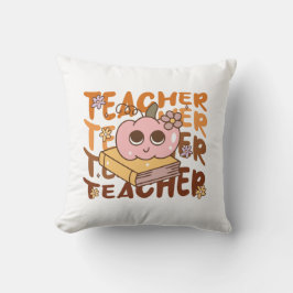 Retro Pumpkin Lehrer Halloween Fall Kissen