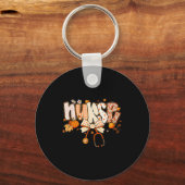 Retro Pumpkin Nurse Life Stethoscope Fall Autumn F Schlüsselanhänger (Vorderseite)