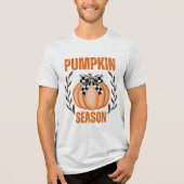 Retro Pumpkin Saison Coquette Bow Fall Floral Tri-Blend Shirt (Vorderseite)