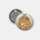 Retro Pumpkin Spooks und Halloween Leckereien! Magnet (Vorderseite/Rückseite)