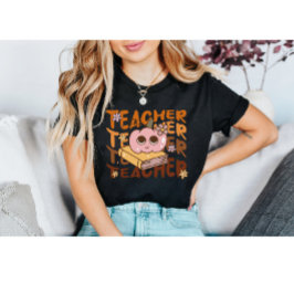 Retro Pumpkin Teacher Fall | Niedlicher Herbstunte T-Shirt