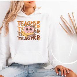 Retro Pumpkin Teacher | Geschenk für niedliche Fal Hoodie