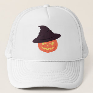 Retro Pumpkin Trucker Hat - Orange Hallowen Truckerkappe