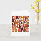 Retro Pumpkins Hayrides Apfelwein und Falling Le Karte (Gelbe Blume)