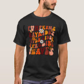 Retro Pumpkins Hayrides Apple Cider Falling Blätte T-Shirt (Vorderseite)