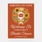 Retro Pumpkins & Pickleball Brautparty Willkommen Acrylschild (Vorderseite)