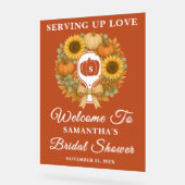 Retro Pumpkins & Pickleball Brautparty Willkommen Acrylschild (Winkel)