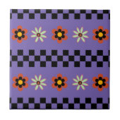 Retro-Punk-Blumen Fliese (Vorderseite)