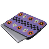 Retro-Punk-Blumen Laptopschutzhülle (Vorne Knopf)
