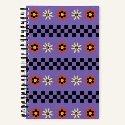 Retro-Punk-Blumen Notizblock (Vorderseite)
