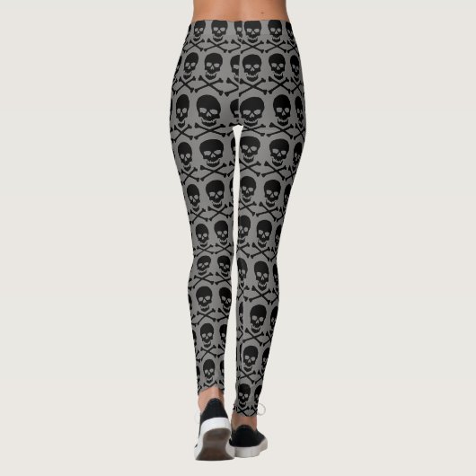 Retro-Punk-Kreuzknochen und Schädelkonstruktion fü Leggings (Rückseite)