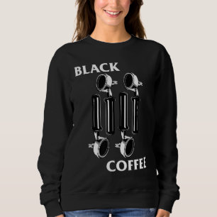 Retro Punk Rock Flag Espresso Black Coffee Lover Sweatshirt