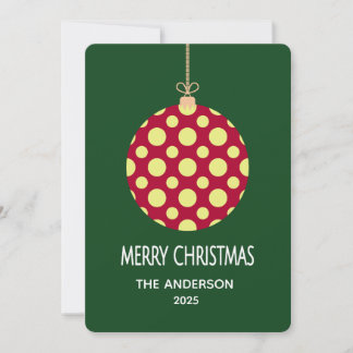 Retro-Punkt-Christbaumschmuck-Feiertagskarte Feiertagskarte