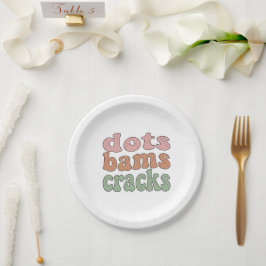 Retro-Punkte-Bams-Cracks-Mahjong-Party-Dekor - Cut Pappteller