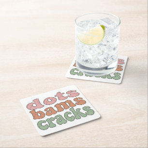 Retro-Punkte-Bams-Cracks-Mahjong-Party-Dekor - Cut Rechteckiger Pappuntersetzer