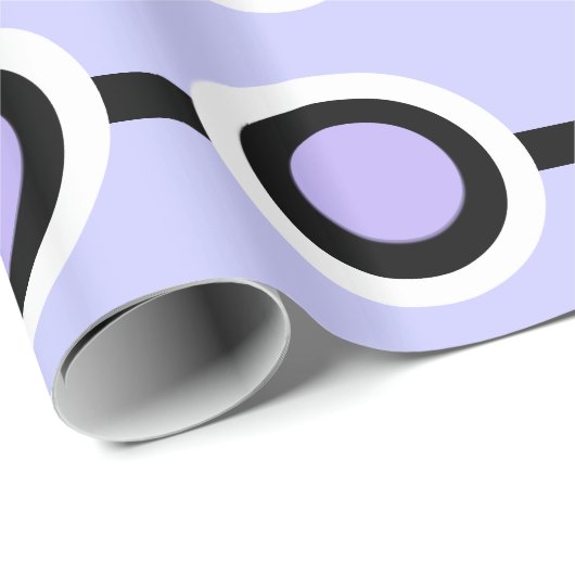 Retro-Punkte geometrisch lila schwarz Geschenkpapier (Rolleneckpunkt)