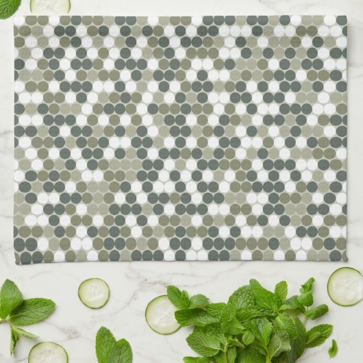 Retro-Punkte Geschirrtuch (Gefaltet)