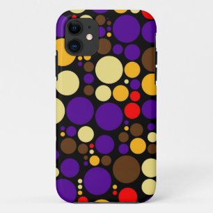 Retro-Punkte-Muster Gelb Lila Rot iPhone 11 Hülle