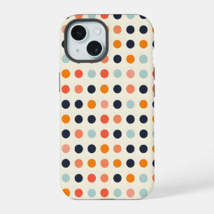 Retro-Punkte-Muster iPhone 15 Hülle