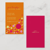 "Retro Punkte" orange u. rosa Mama-Visitenkarte Telefonnummerkarte (Vorne/Hinten)