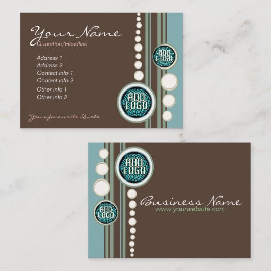Retro-Punkte und -Kreise mit Logos oder Foto je Ge Visitenkarte (Vorne/Hinten)