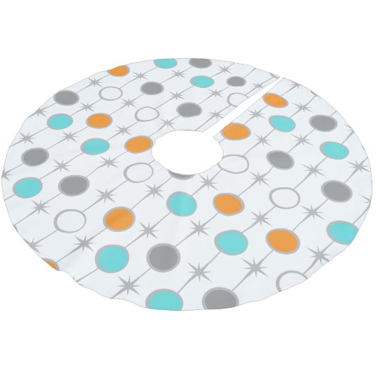 Retro Punkte und Polyester Weihnachtsbaumdecke (Schrägansicht)