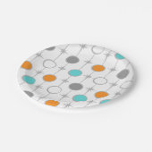 Retro Punkte und Sternexplosion-Papierplatte Pappteller (Schrägansicht)