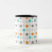 Retro Punkte und Sternexplosion-Tasse Zweifarbige Tasse (Mittel)