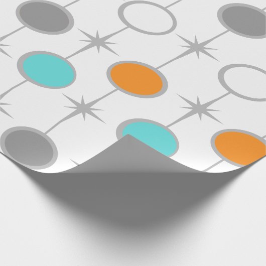 Retro Punkte und Sternexplosion-Verpackungs-Papier Geschenkpapier (Ecke)