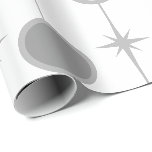 Retro Punkte und Sternexplosion-Verpackungs-Papier Geschenkpapier (Rolleneckpunkt)