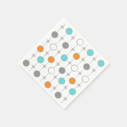 Retro Punkte und Sternexplosionen Papier Napkins Serviette (Ecke)