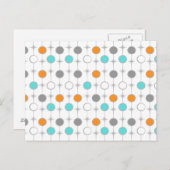 Retro Punkte und Sternexplosionen Postkarte (Vorne/Hinten)