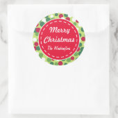 Retro-Punkte-Weihnachts-Geschenkanhänger-Aufkleber Runder Aufkleber (Tasche)